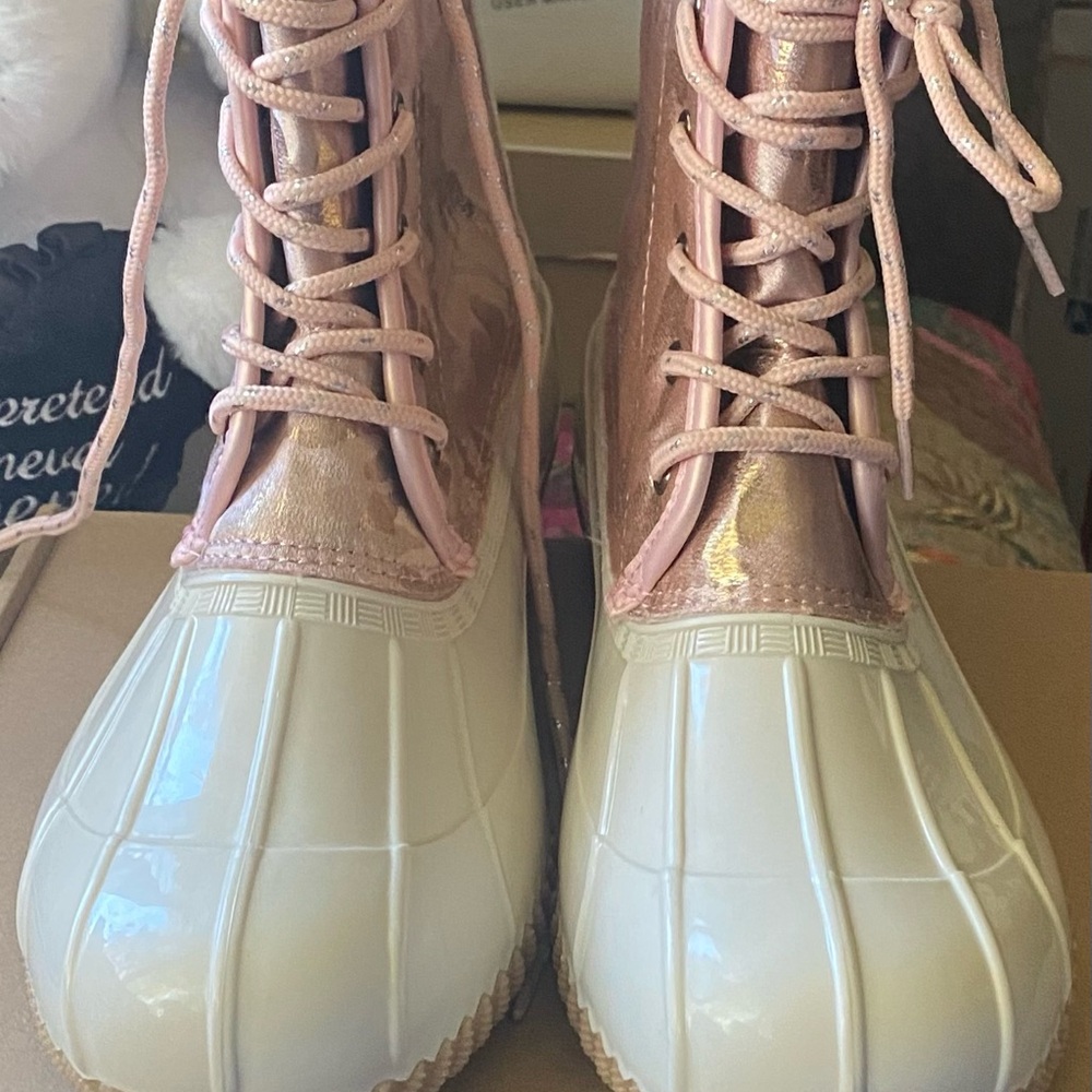 Sugar Zebra-Print Shearling Duck Boots
NWOB